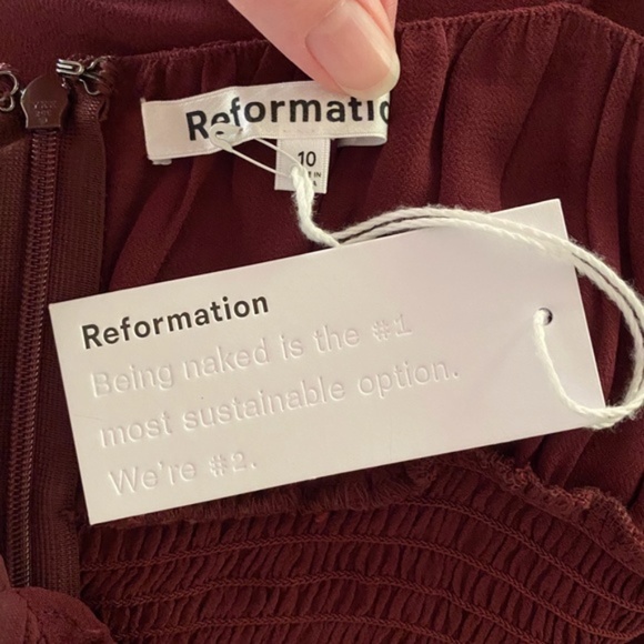 NEW Reformation Embry Dress Plum 10 - Picture 10 of 17